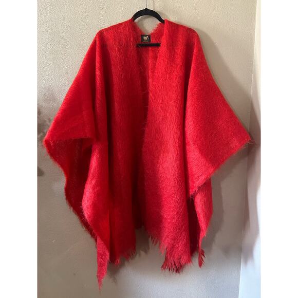 Mohair Wool Old Money Scandi Academia Red Orange Made England Shaw One Side - Picture 2 of 8